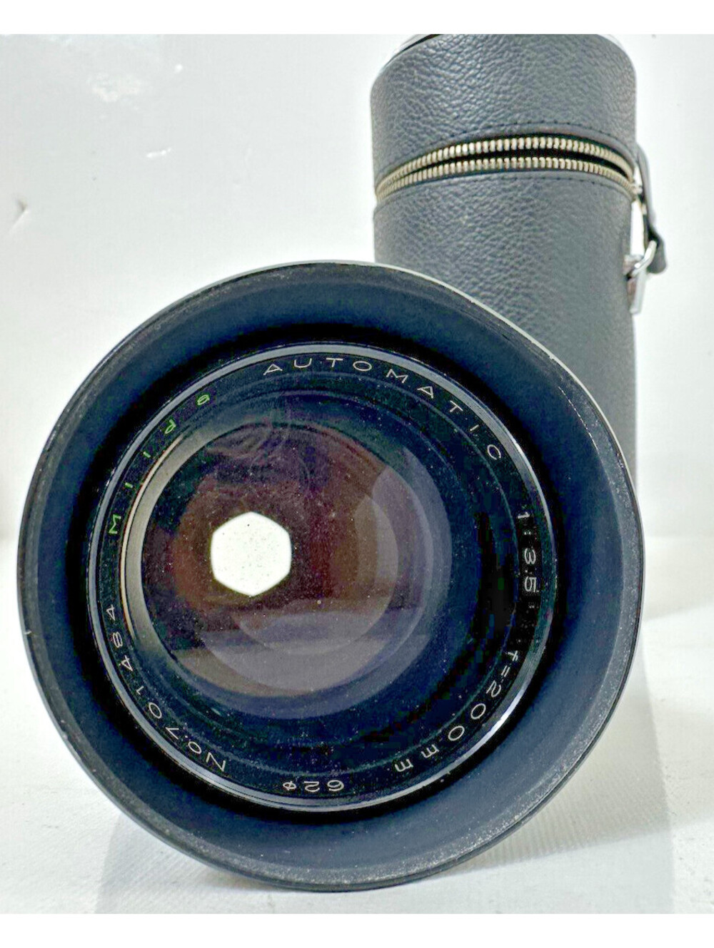 Automatic Miranda 200mm f3.5 Telephoto Manual Focus Lens w/ Vintage Case JAPAN